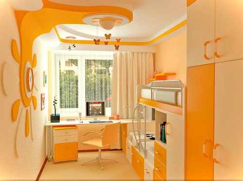 детская комната в оранжевом цвете 10