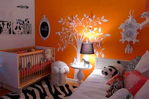 детская комната в оранжевом цвете 4