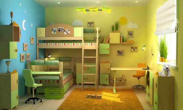Дизайн детской комнаты для 2 мальчиков: разграничение пространства