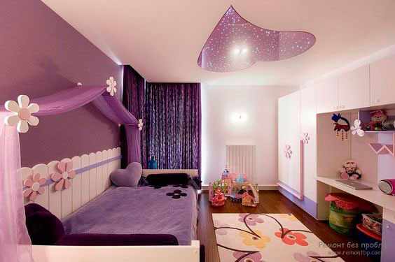 Дизайн детской комнаты в фиолетовых тонах 3