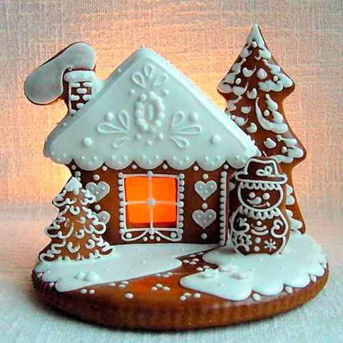 домик в снегу из печенья