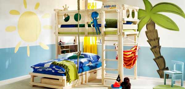 дизайн детской комнаты для двух мальчиков в морском стиле