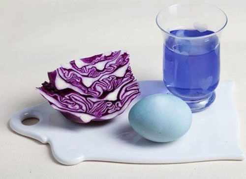 оригинально красим яйца на Пасху с помощью натуральных красителей в синий цвет