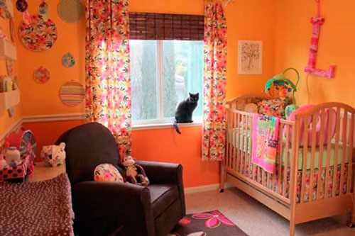 детская комната в оранжевом цвете 3