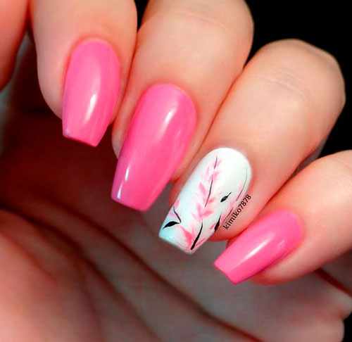розовые ногти балерина