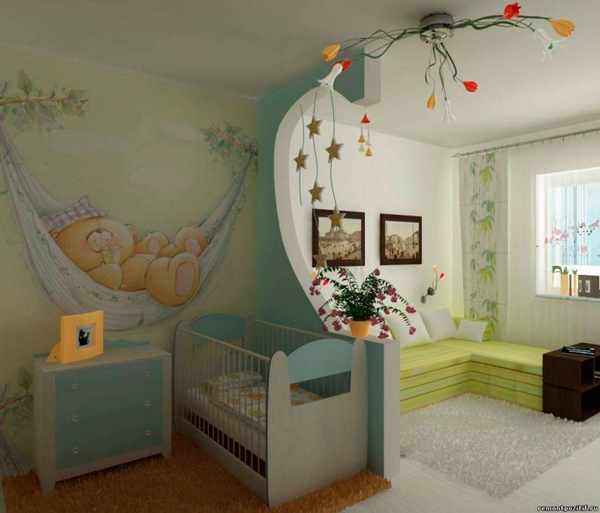комната малыша и гостинная