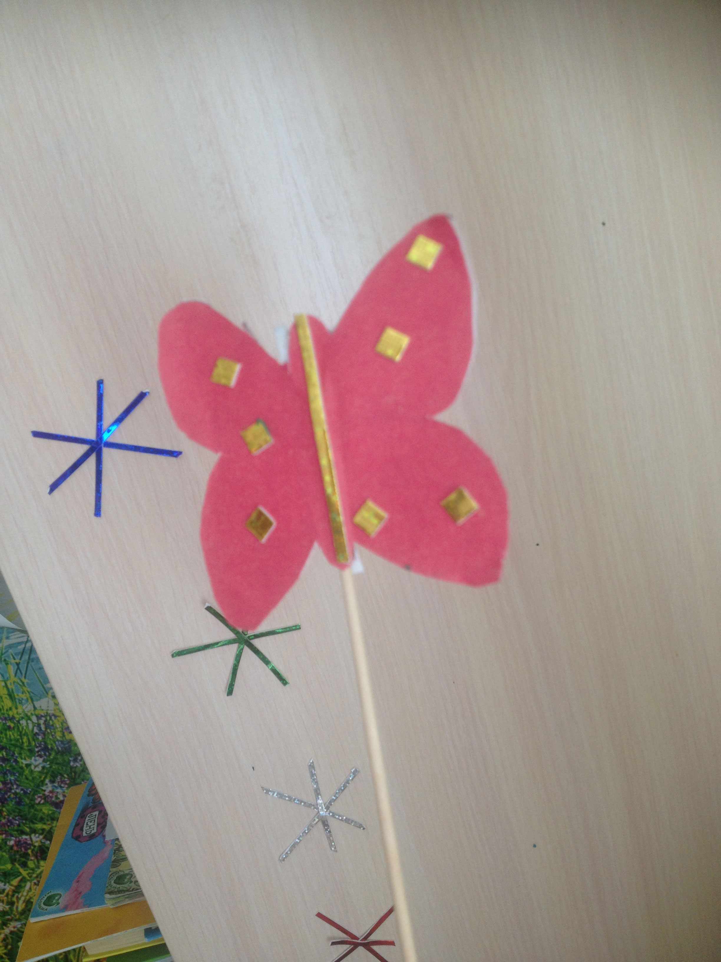 поделка бабочка для цветочного горшка из бумаги вместе с детьми