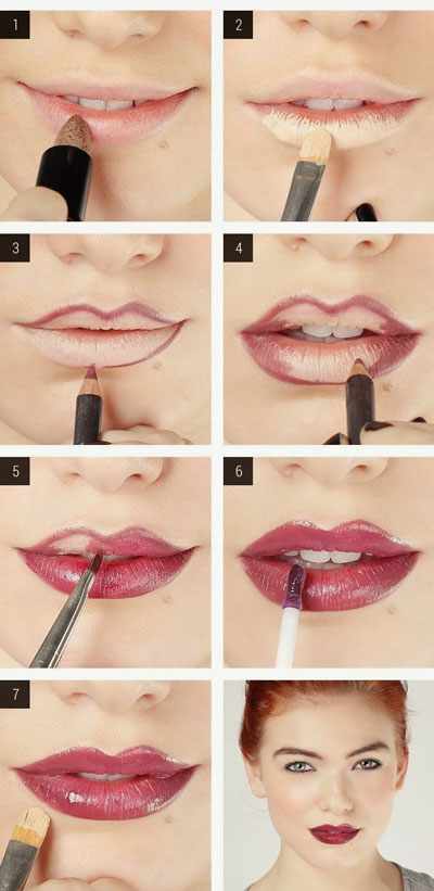 как увеличить тонкие маленькие губы с помощью макияжа
