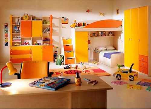 детская комната в оранжевом цвете 5