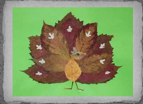 аппликация из листьев и бумаги на тему осень в школу для детей 9