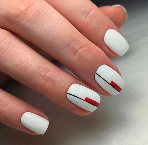 дизайн ногтей в белом цвете минимализм 2