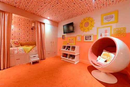 оранжевая детская комната 4