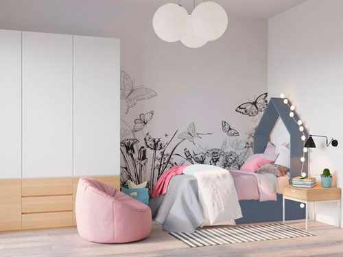  Детская комната в скандинавском стиле для девочки