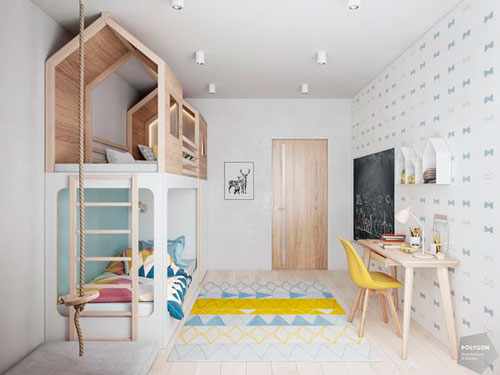 Детская комната в скандинавском стиле для подростка