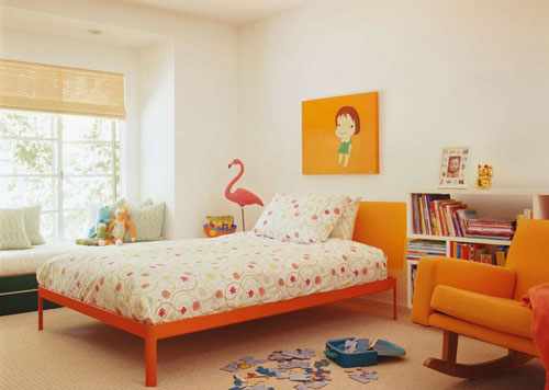 детская комната в оранжевых цветах 4