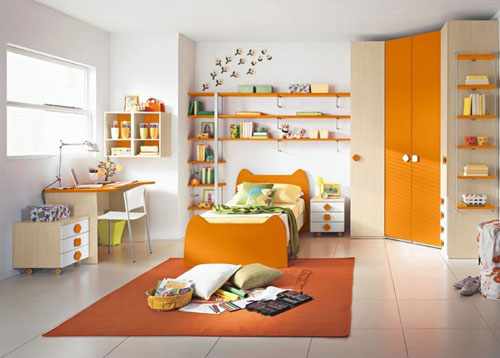 детская комната в оранжевых цветах 2