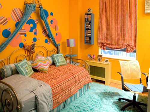 детская комната в оранжевых цветах 3