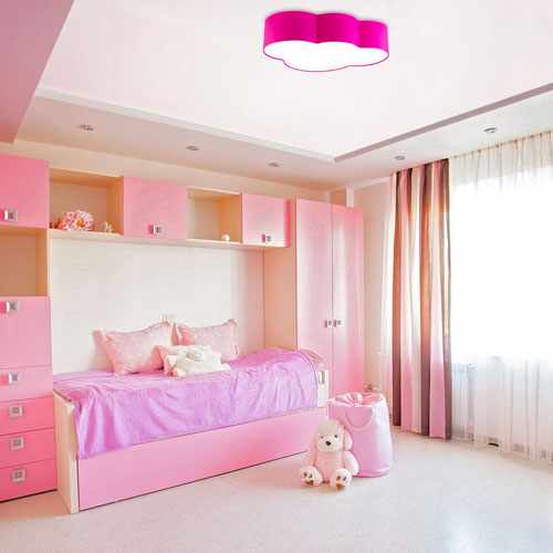 детская комната в розововых цветах