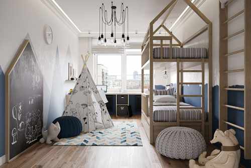 детская комната в скандинавском стиле для двоих 3
