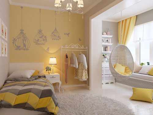 детская комната в желтых цветах 4