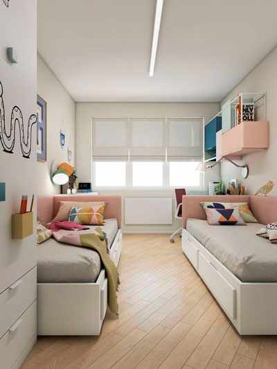 дизайн детской комнаты прямоугольной формы 4