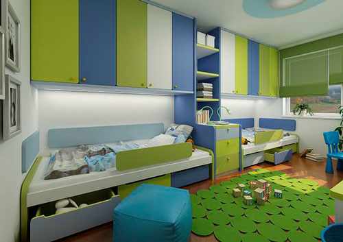 дизайн детской прямоугольной комнаты для школьника 2