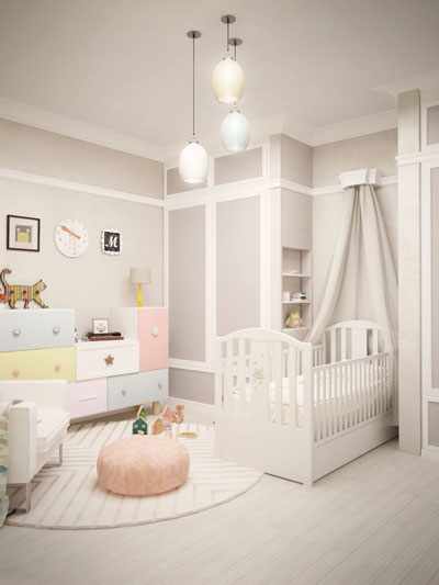 Дизайн детской комнаты для малыша девочки