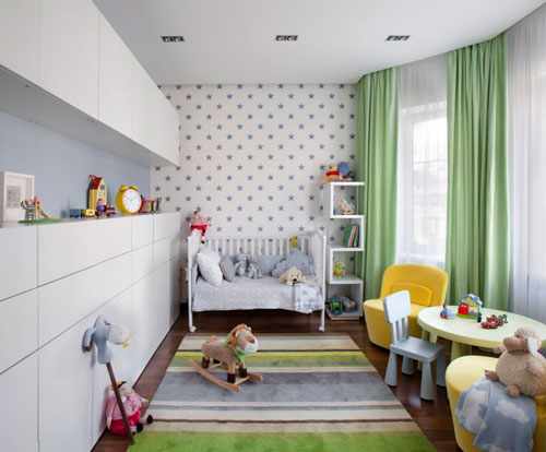 Дизайн прямоугольной комнаты для ребенка 4 года