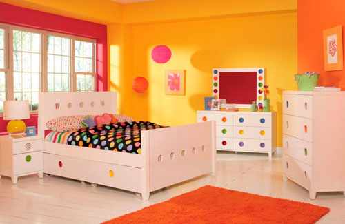 Оранжевый цвет в интерьере детской комнаты 4