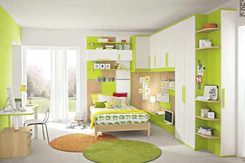 детская комната в зеленом цвете