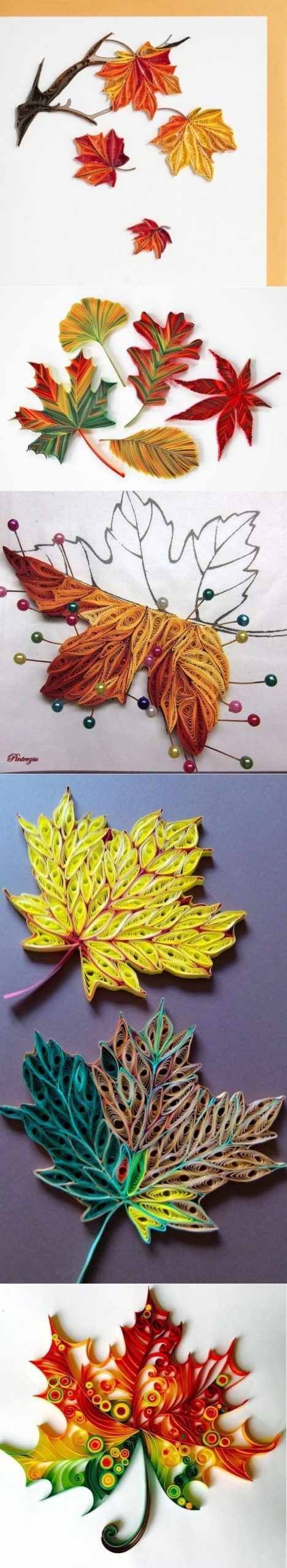 Осенние листья из бумаги технология квиллинг