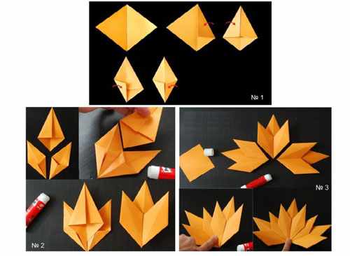 осенние листья из бумаги для оформления 13