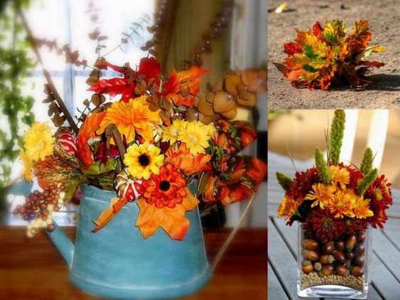 осенние букеты фото из цветов и листьев 4
