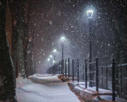 Фото фонарей зимой