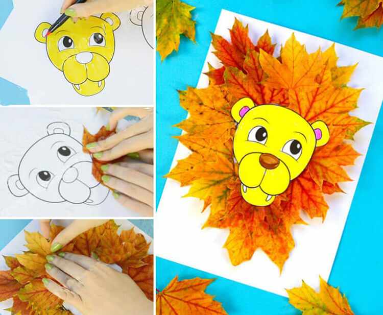 Поделки из листьев на тему осени для детей 3 лет