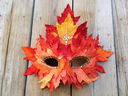 Поделки из листьев на тему осени маска