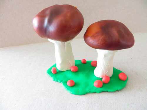 пластилиновые поделки грибы