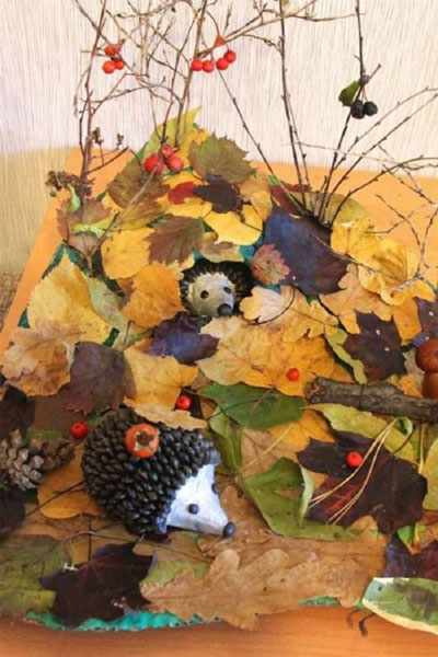 поделки из природного материала на тему осень для детей