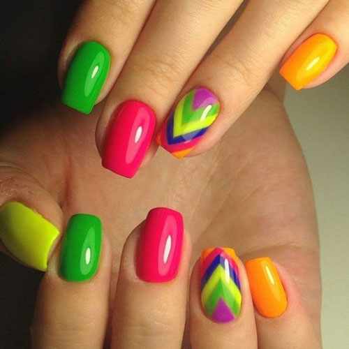 маникюр разноцветные пальцы