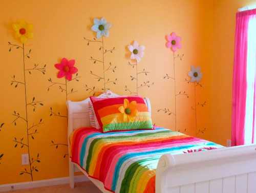 оранжевая комната для девочки