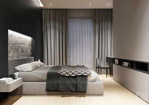 светлая спальня в стиле модерн