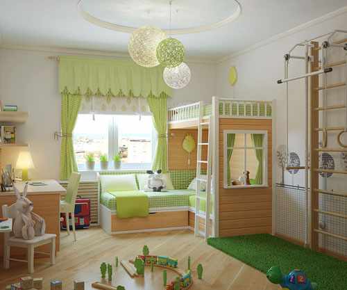 зонирование пространства детской комнаты