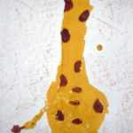 Жираф в ладошковой технике