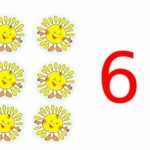 6 солнышек и цифра 6