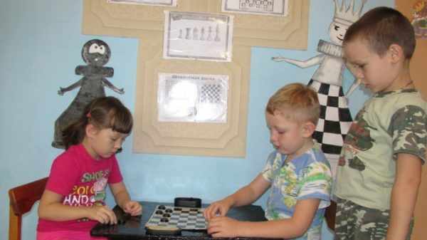 Оформление стены в шахматном уголке в группе