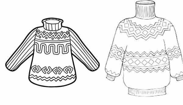 Шаблоны свитеров с узорами для раскрашивания