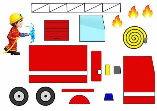 Шаблон пожарной машины для аппликации