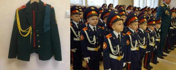 Парадное обмундирование кадета в одной из кадетских школ, мальчики-кадеты в