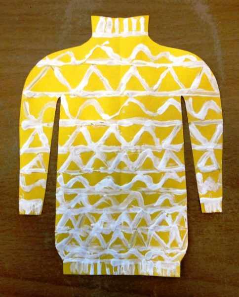 Ажурный свитер (белый узор на ярко-жёлтом фоне)