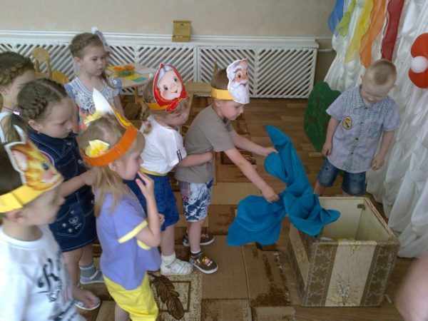 Дети участвуют в игре-драматизации по мотивам сказки «Репка»